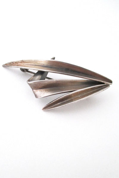 Anton Michelsen Denmark Scandinavian silver grass brooch by Gertrude Engel