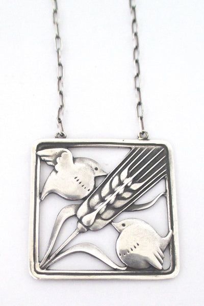 Georg Jensen '2 birds & wheat' necklace #93