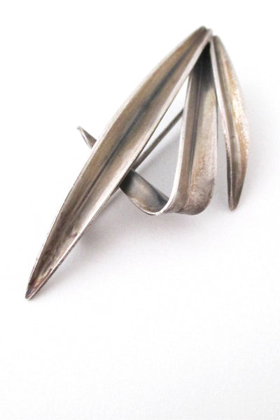 Anton Michelsen Denmark Scandinavian silver grass brooch by Gertrude Engel