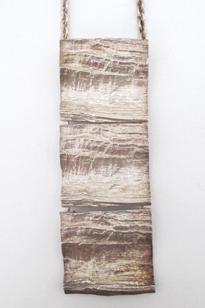 Knud V Andersen large 'silver bark' kinetic pendant necklace