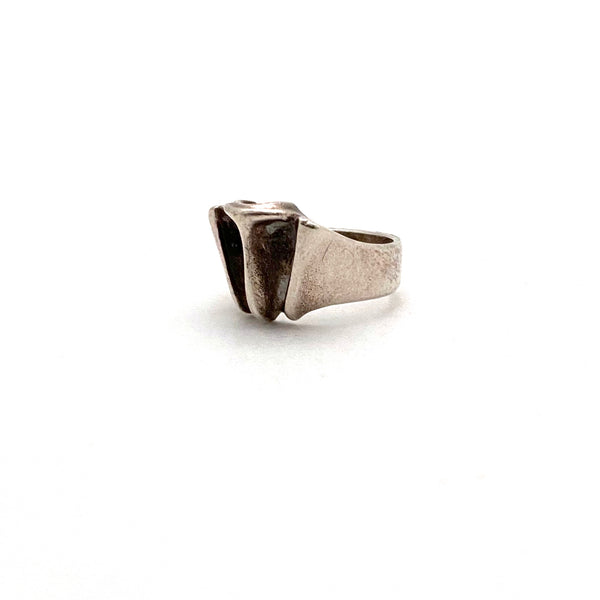 profile Bjorn Weckstrom Lapponia Finland vintage silver ring Scandinavian Modernist jewelry design
