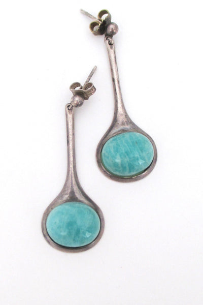 David Andersen rare silver & amazonite drop earrings