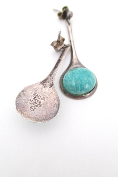 David Andersen rare silver & amazonite drop earrings