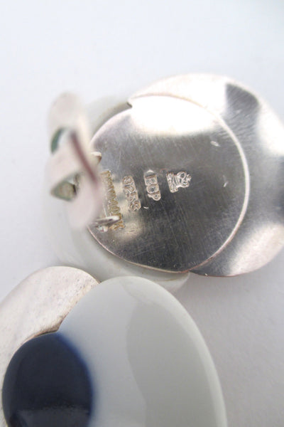 Royal Copenhagen porcelain & sterling ear clips