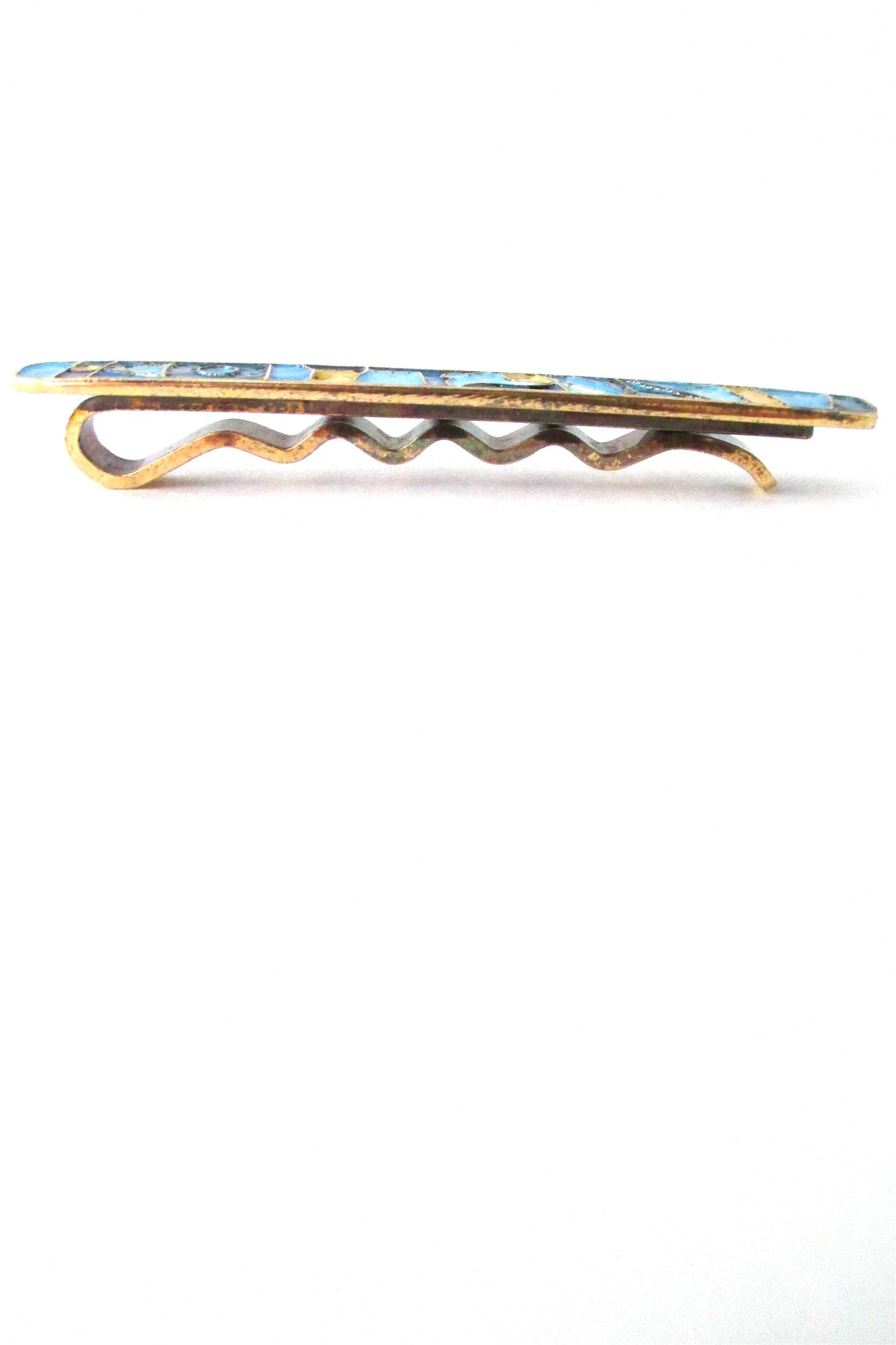 David Andersen Norway vintage Scandinavian Modernist silver enamel four seasons tie bar