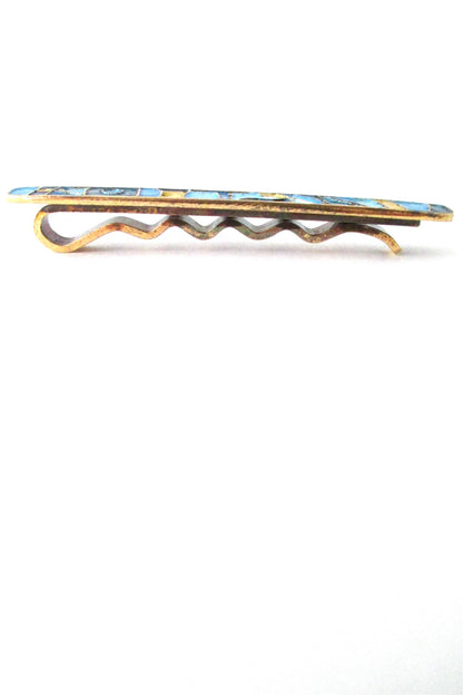 David Andersen Norway vintage Scandinavian Modernist silver enamel four seasons tie bar