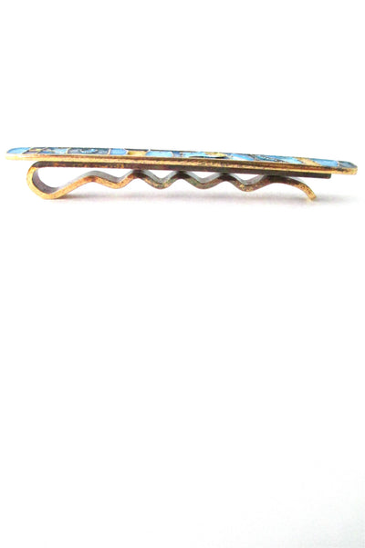David Andersen Norway vintage Scandinavian Modernist silver enamel four seasons tie bar