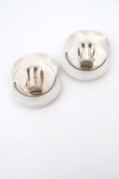 Royal Copenhagen porcelain & sterling ear clips