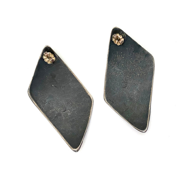 Janis Kerman Postmodern sterling & niobium earrings ~ 1982