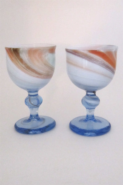 Holmegaard Denmark vintage Cascade goblets by Per Lutken signed