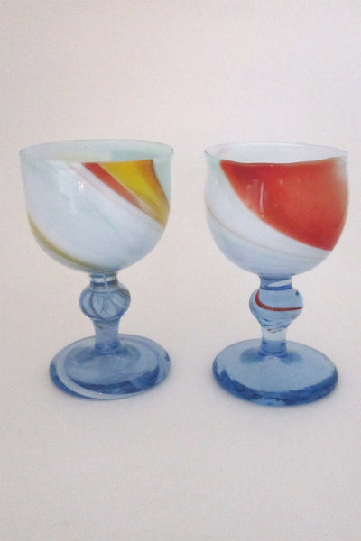 Holmegaard Denmark vintage Cascade goblets by Per Lutken signed