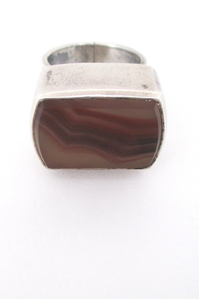 detail Lisbeth Nordskov Denmark Scandinavian Modern large agate ring Nordic design