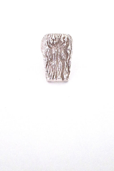 Knud V Andersen textured silver 'bark' ring