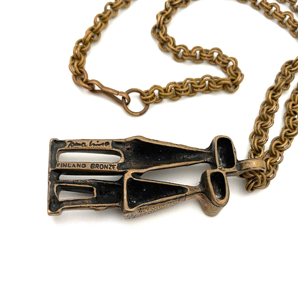 Jorma Laine bronze 'confidants' pendant necklace