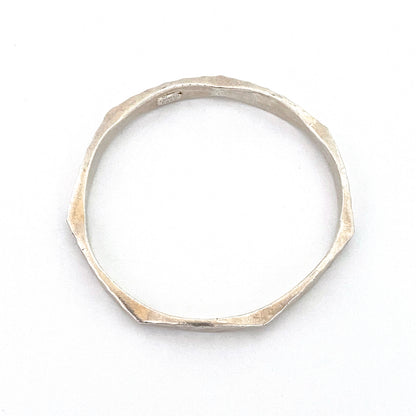 Hattie Carnegie hammered silver bangle bracelet