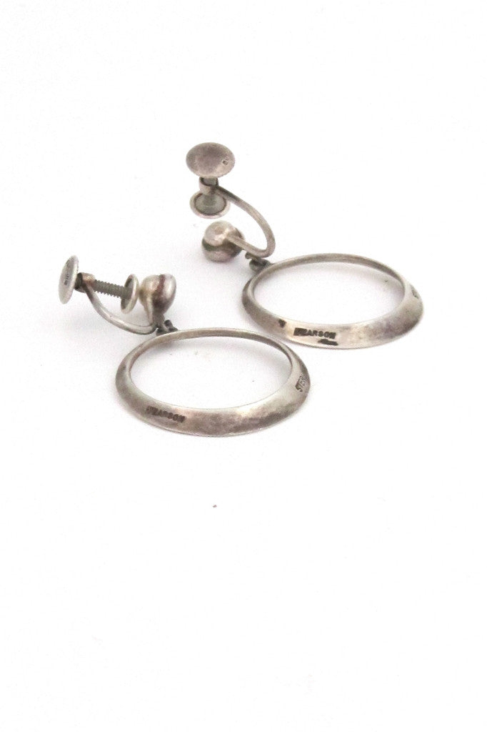 American Modernist Ronald Hayes Pearson silver earrings