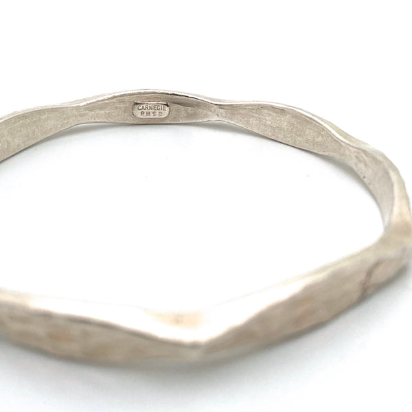 Hattie Carnegie hammered silver bangle bracelet