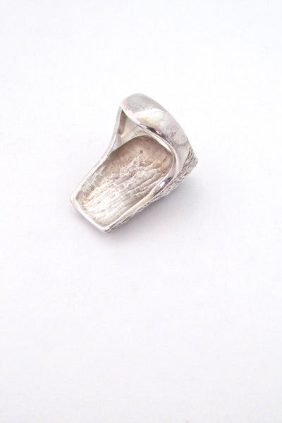 Knud V Andersen textured silver 'bark' ring