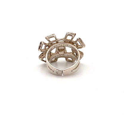 Studio Else & Paul vintage silver openwork large ring