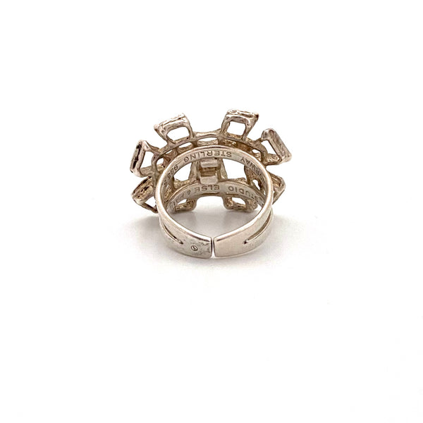Studio Else & Paul vintage silver openwork large ring