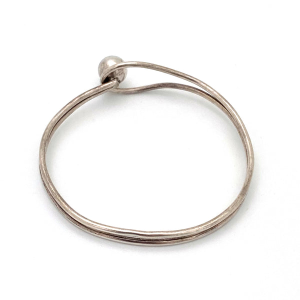 Henning Ulrichsen vintage silver bangle bracelet ~ loop & ball closure