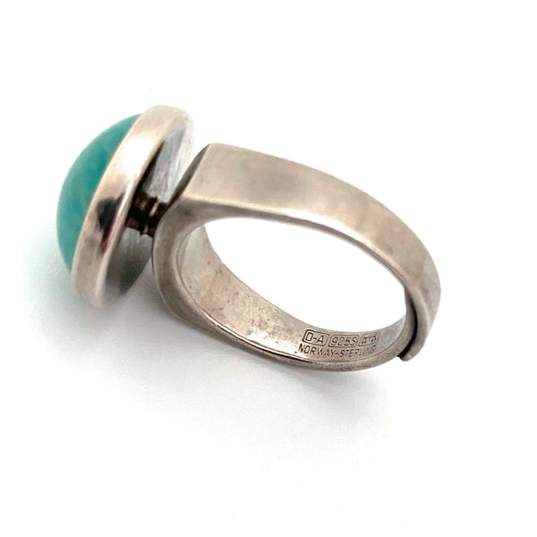 David-Andersen silver & amazonite ring