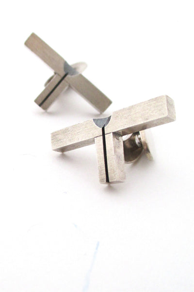 N E From Denmark vintage Scandinavian modernist silver cuff links