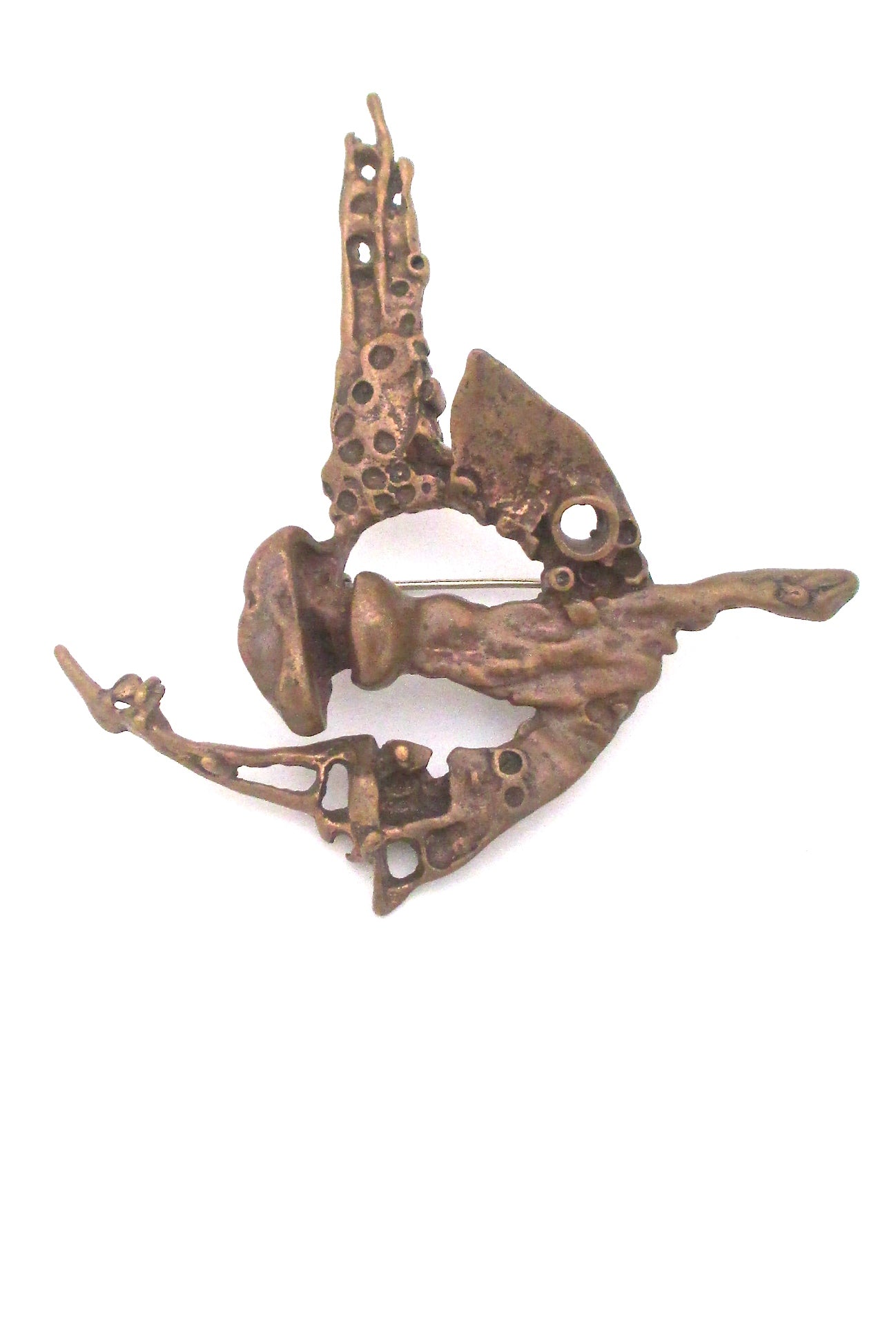 Juhls Norway large sculptural 'Tundra' bronze brooch - rare