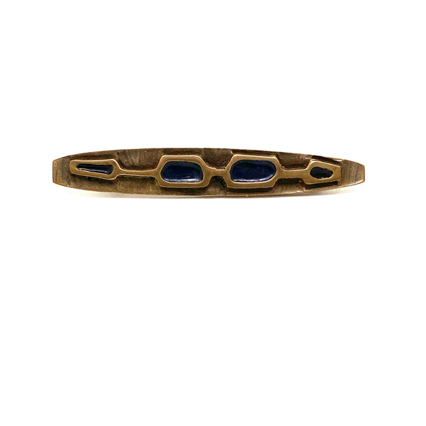 Bernard Chaudron bar pin ~ dark blue resin enamel