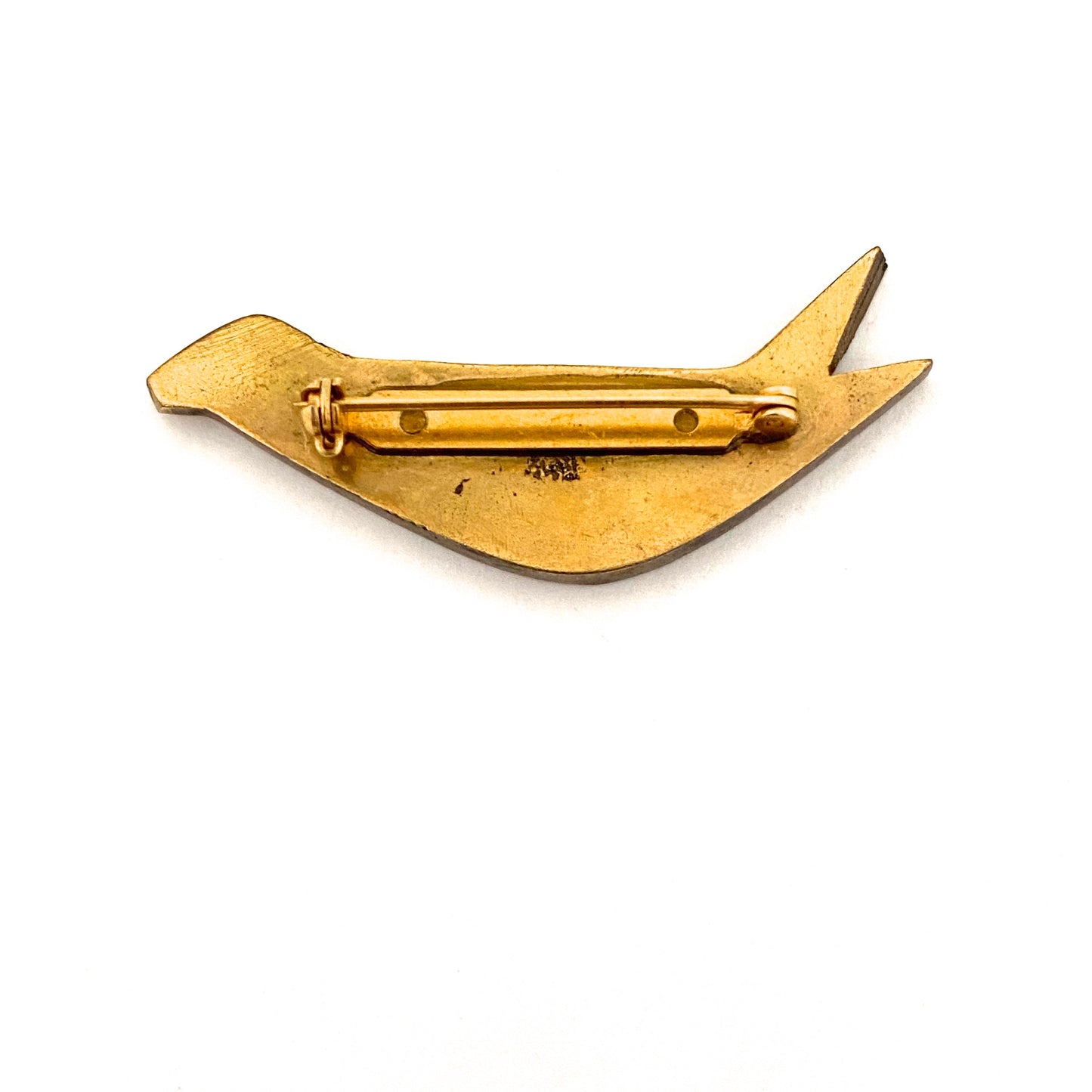 Bernard Chaudron bird brooch ~ dark blue resin enamel