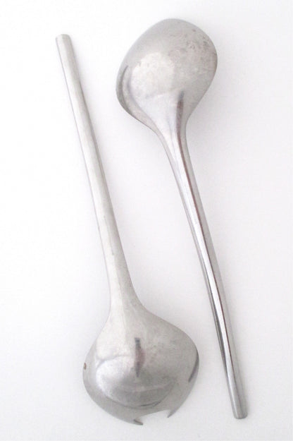 Gerog Jensen Denmark vintage stainless steel Tuja Tanaquil salad servers