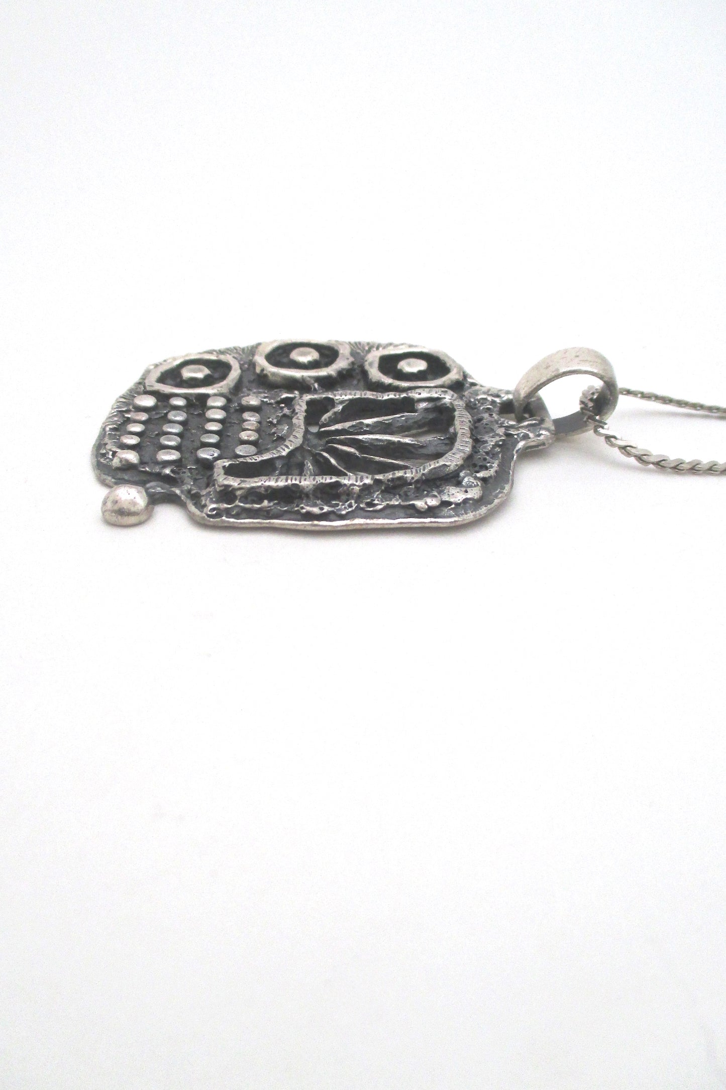 Guy Vidal large dimensional pendant necklace