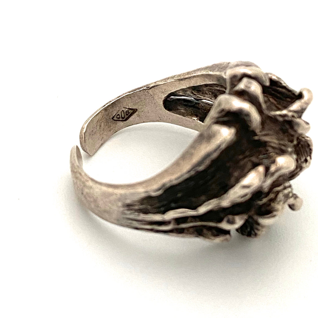 Industria Argentina vintage brutalist silver ring ~ 900 silver