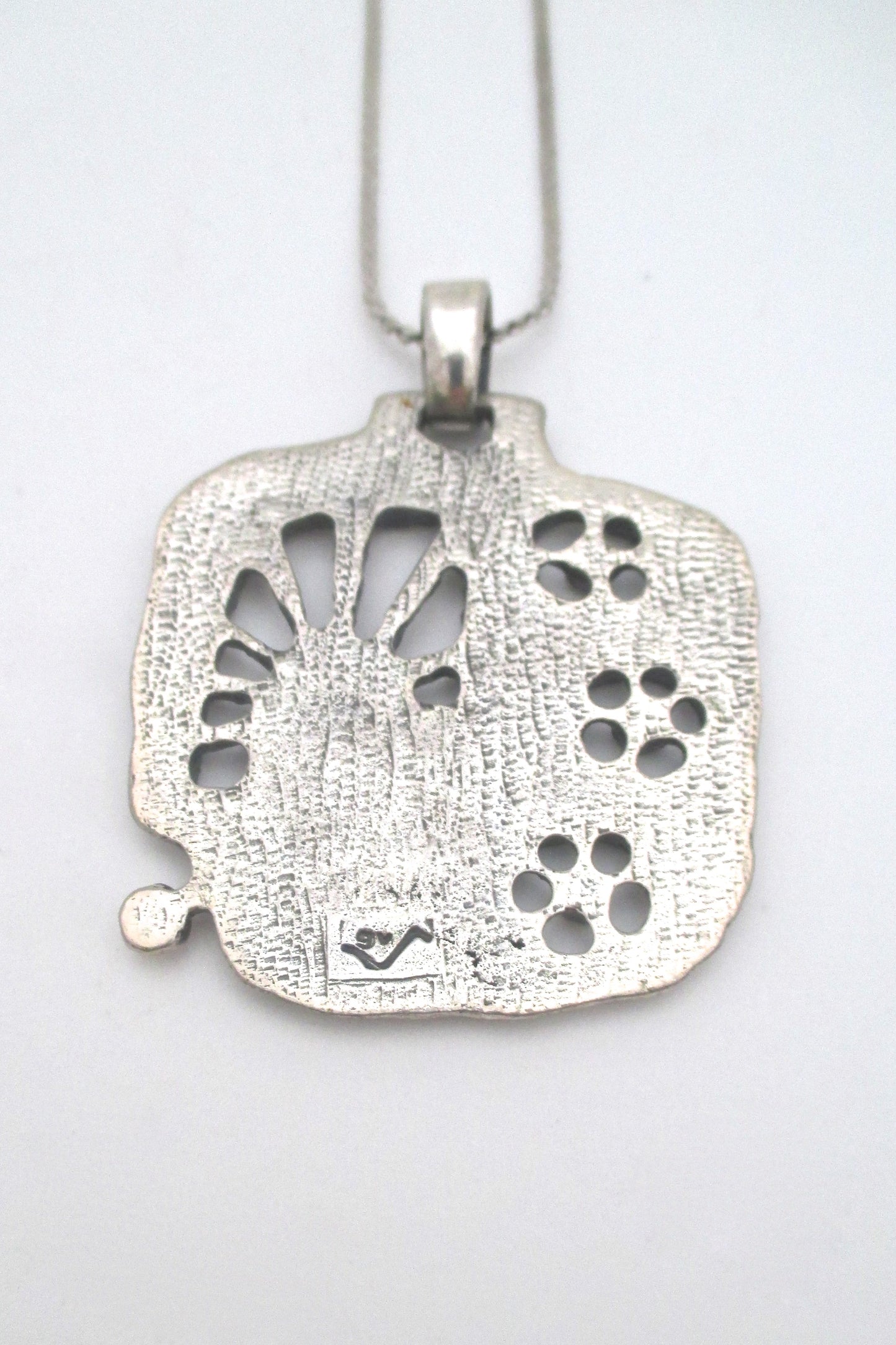 Guy Vidal large dimensional pendant necklace