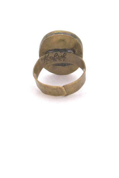 Rafael Canada brass & clear bright aqua ring
