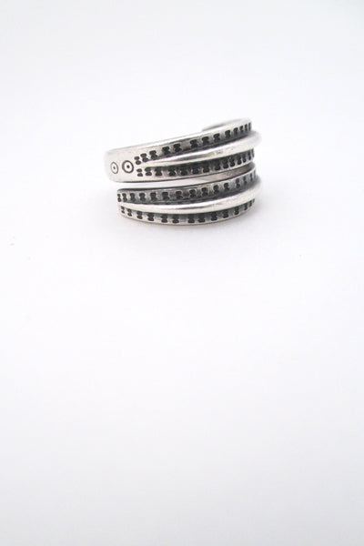 David Andersen Norway vintage Scandinavian silver Saga ring Nordic design