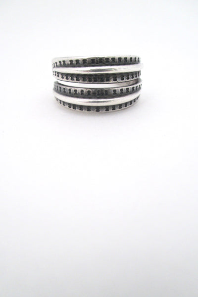 detail David Andersen Norway vintage Scandinavian silver Saga ring Nordic design