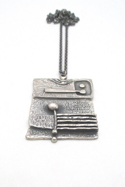 Guy Vidal large dimensional pewter pendant necklace