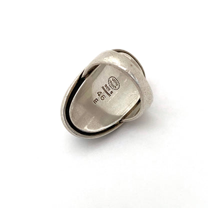 Georg Jensen extra large silver & tiger eye ring #46E ~ Harald Nielsen