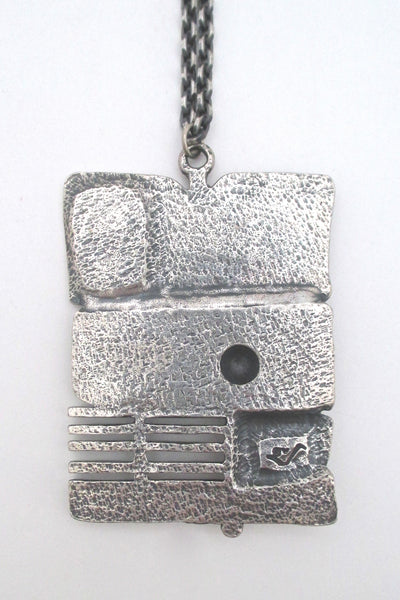 Guy Vidal large dimensional pewter pendant necklace