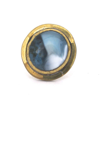 Rafael Canada brass & blue & white swirl ring