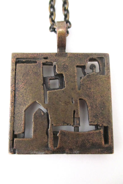Jorma Laine 'open door' bronze necklace