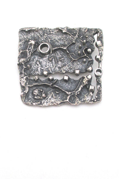 Guy Vidal textural pierced pewter brooch