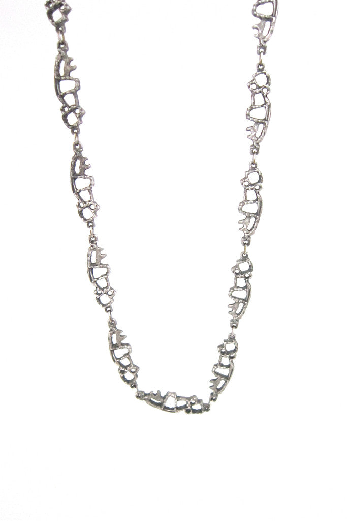 Guy Vidal brutalist vintage pewter necklace