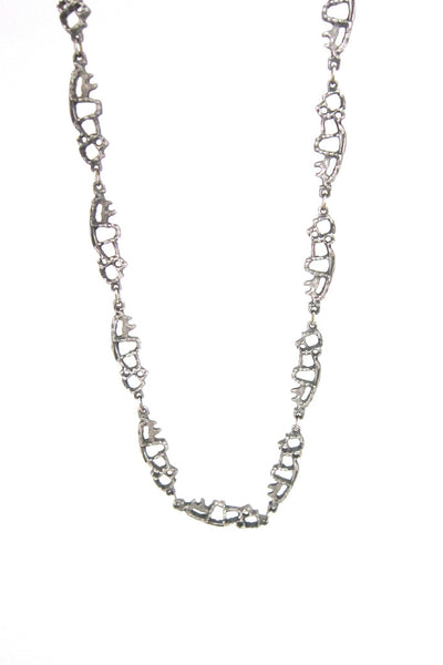 Guy Vidal brutalist vintage pewter necklace