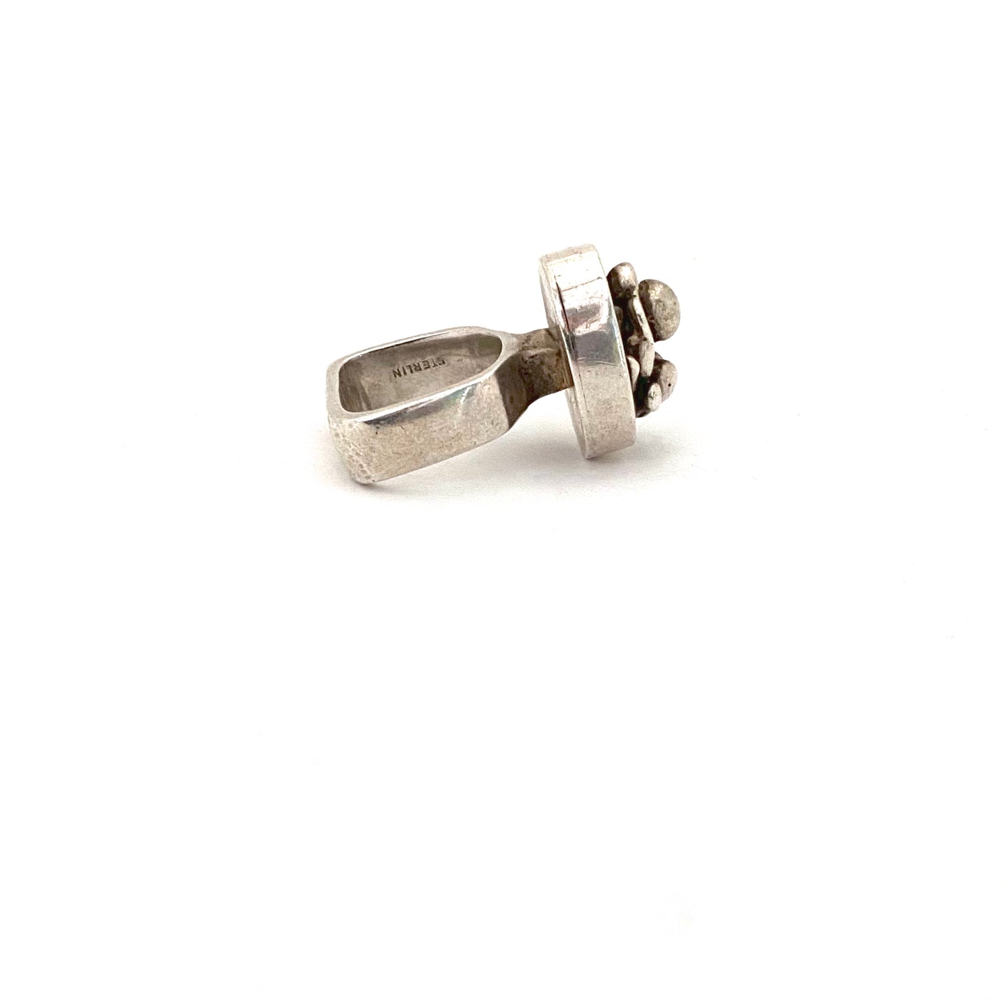 vintage heavy silver ring ~ studio made