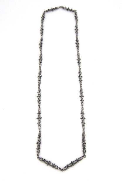 Guy Vidal Canada vintage brutalist pewter long link Knobbly chain Canadian Modernist jewellery design