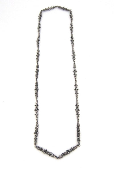 Guy Vidal Canada vintage brutalist pewter long link Knobbly chain Canadian Modernist jewellery design