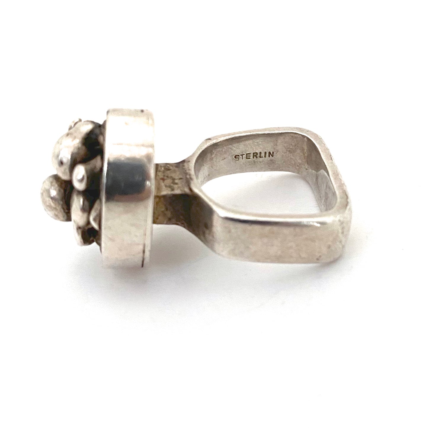 vintage heavy silver ring ~ studio made