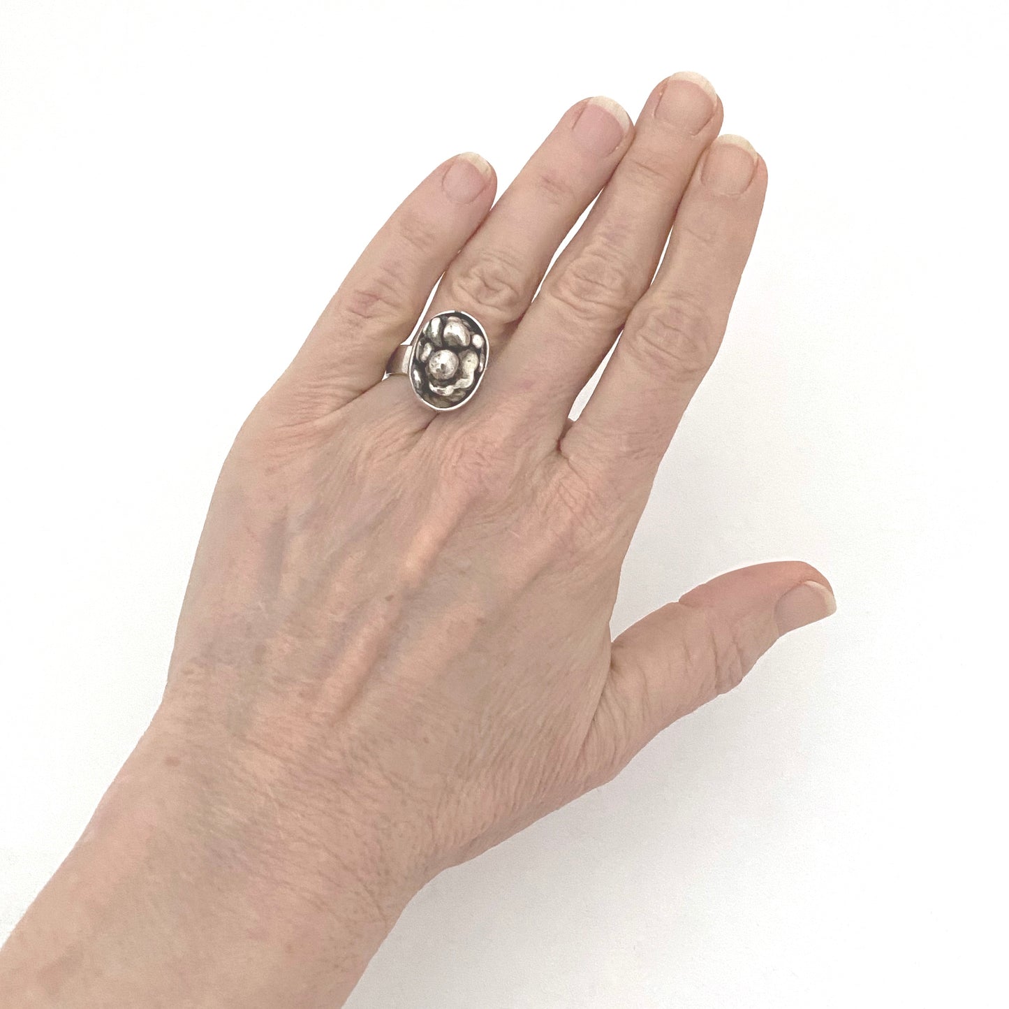 vintage heavy silver ring ~ studio made